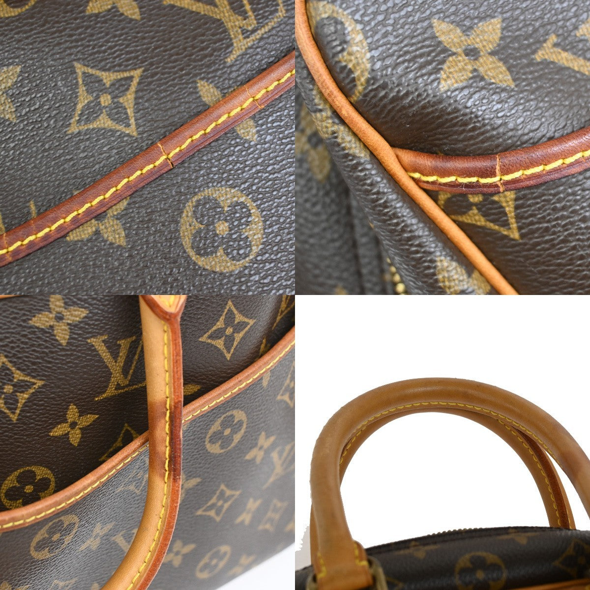 Louis Vuitton Deauville Handbag Monogram Canvas, BROWN, CANVAS, Handbag