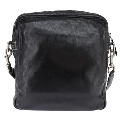 Gucci Front Zip Messenger Leather, BLACK, LEATHER, Shoulder bag