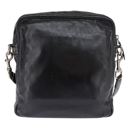 Gucci Front Zip Messenger Leather, BLACK, LEATHER, Shoulder bag
