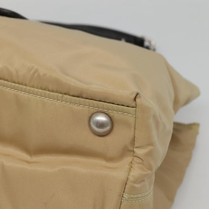 Prada Convertible Chain Tote Quilted Tessuto, BEIGE, NYLON, Tote bag