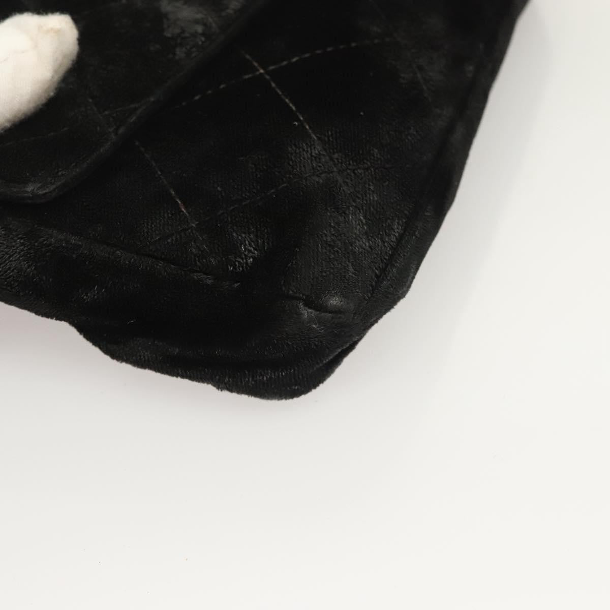 Chanel Vintage CC Flap Waist Bag Quilted Leather, BLACK, VELVET, Handbag