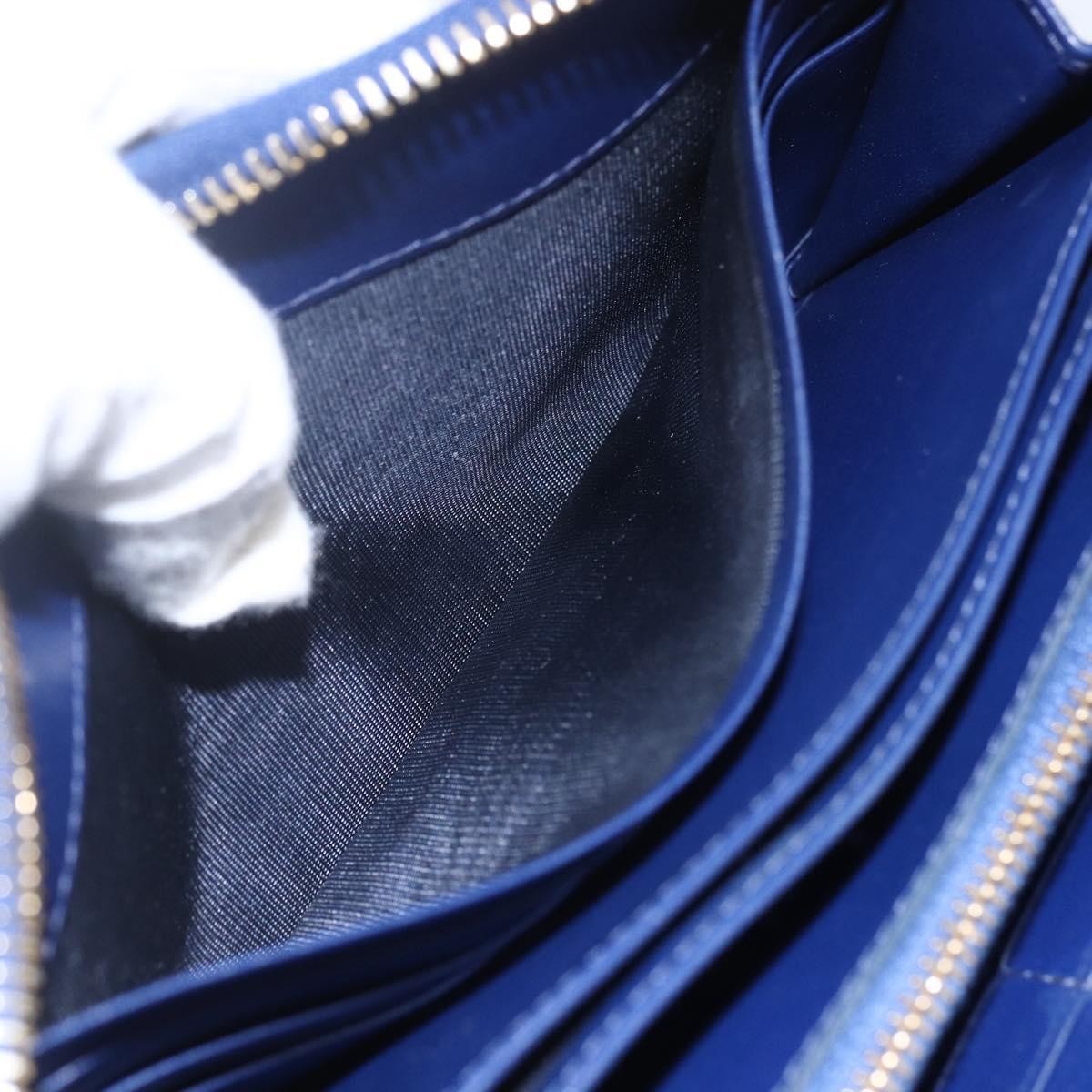 Prada Zip Around Organizer Wallet Saffiano Leather with Applique, BLUE, LEATHER, Wallets