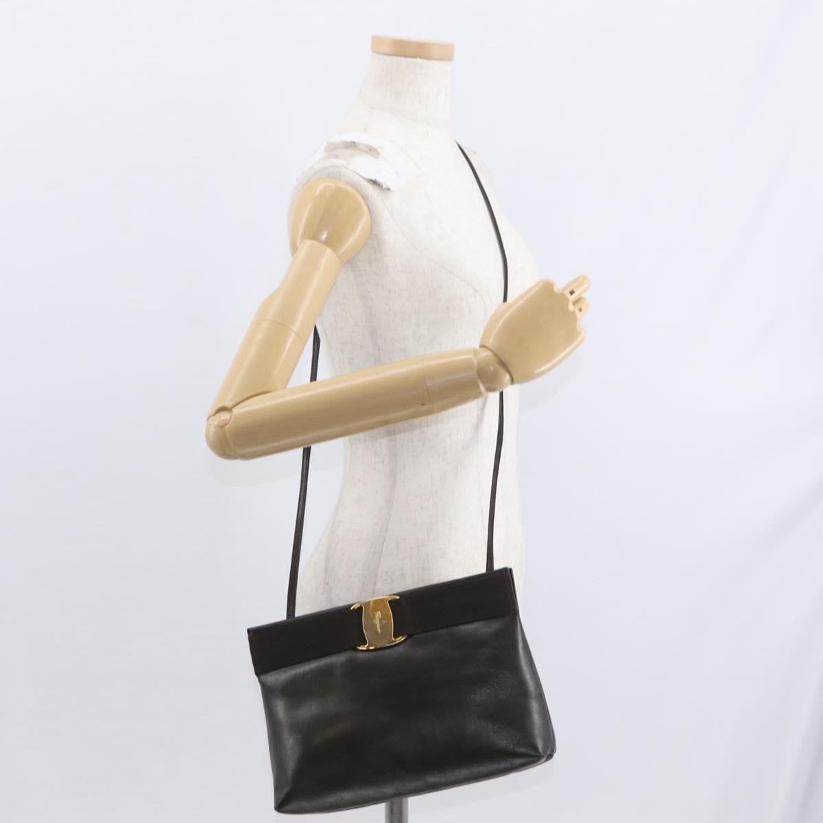 Salvatore Ferragamo Vala Shoulder Bag Leather, BROWN, LEATHER, Shoulder bag