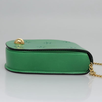 Celine Shoulder Bag Leather, GREEN, LEATHER, Shoulder bag