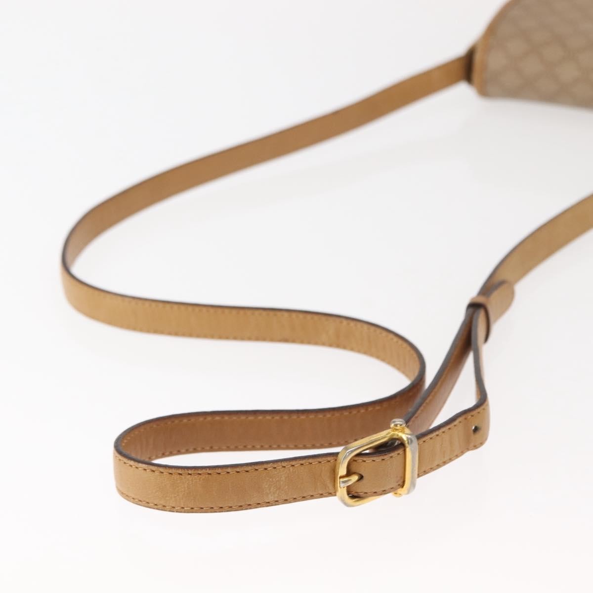 Celine Vintage Macadam Shoulder Bag Canvas and Leather, BEIGE, CANVAS, Shoulder bag