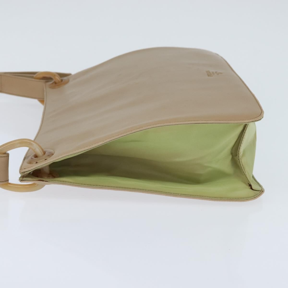 Prada Vintage Shoulder Bag Leather, BEIGE, LEATHER, Shoulder bag