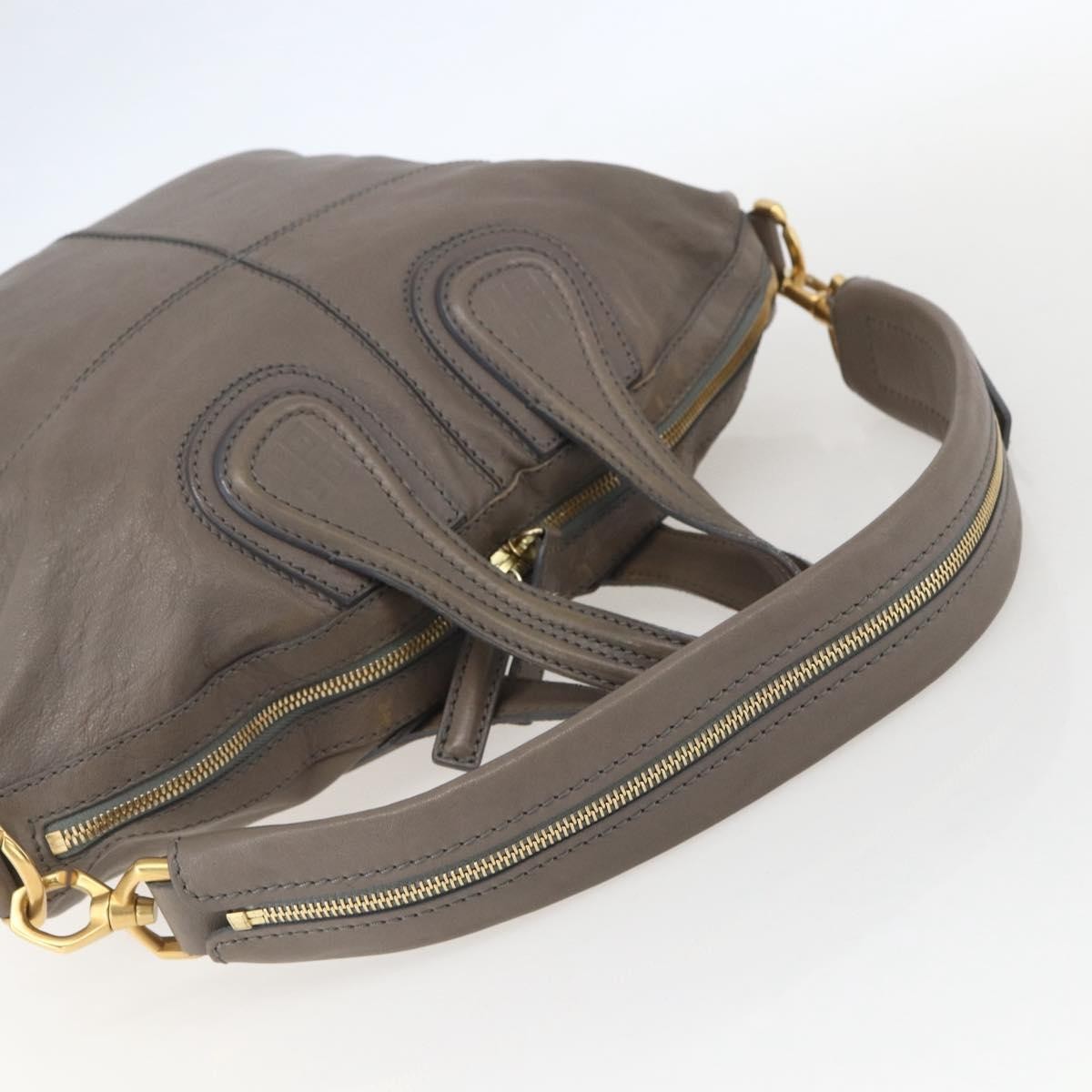 Givenchy Nightingale Satchel Leather, GRAY, LEATHER, Handbag