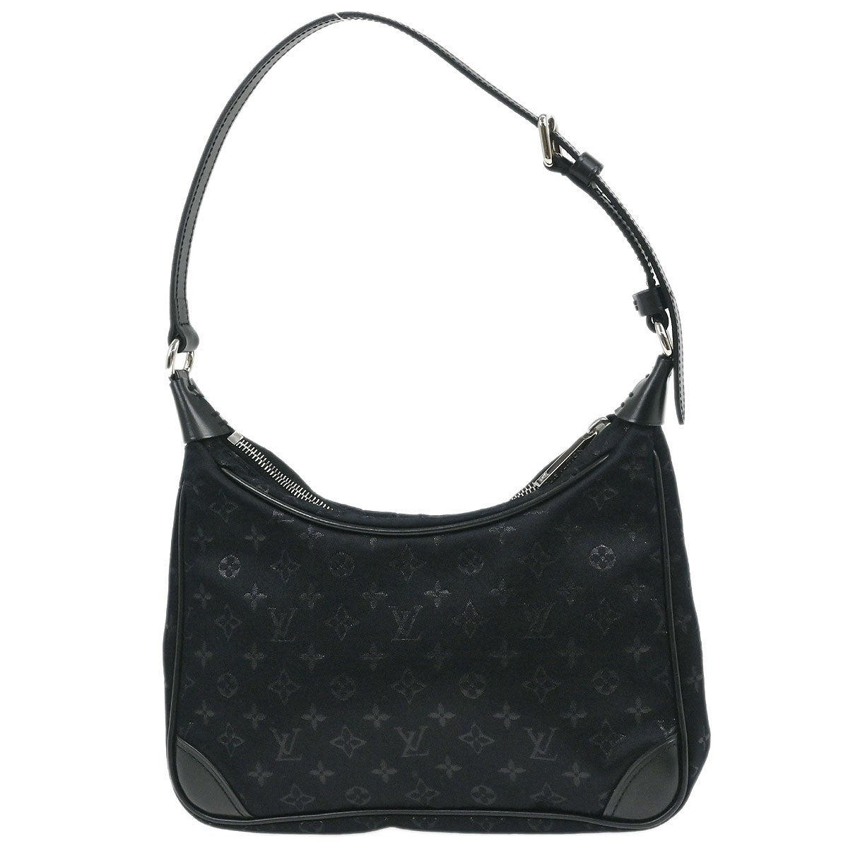 Louis Vuitton Boulogne Handbag Monogram Satin, BLACK, SATIN, Shoulder bag