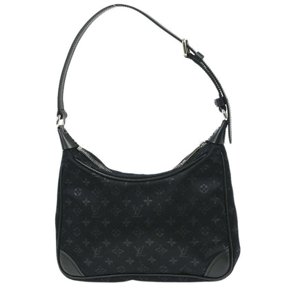 Louis Vuitton Boulogne Handbag Monogram Satin, BLACK, SATIN, Shoulder bag