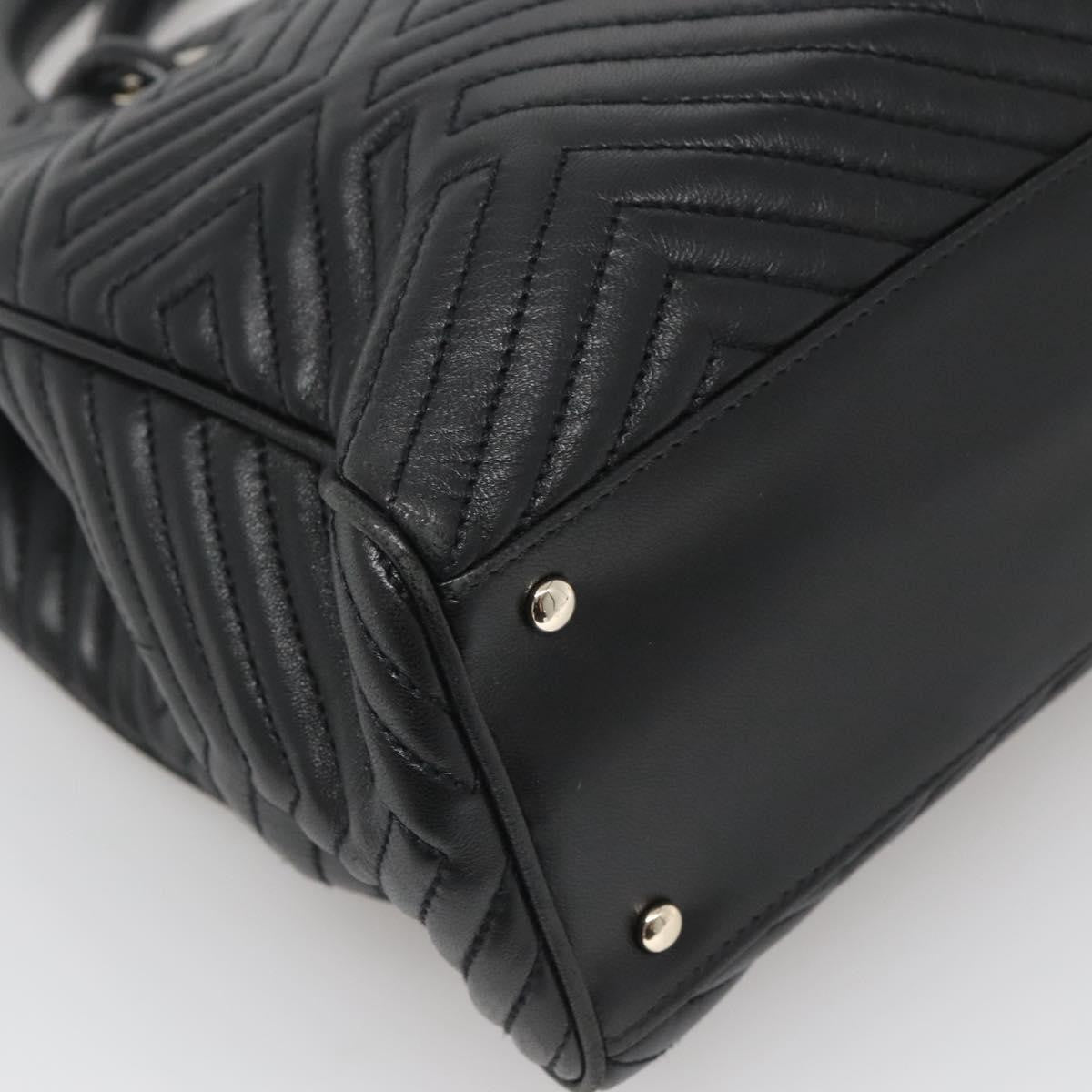 Bally Vintage Handbag Quilted Leather, BLACK, LEATHER, Handbag