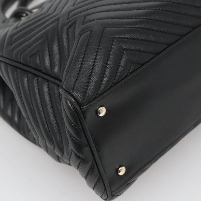 Bally Vintage Handbag Quilted Leather, BLACK, LEATHER, Handbag