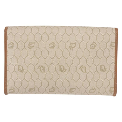 Christian Dior Vintage Honeycomb Flap Crossbody Bag Coated Canvas, BEIGE, CANVAS, Shoulder bag