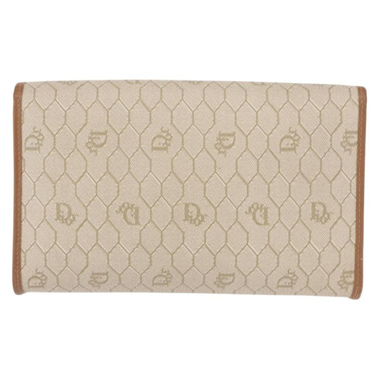 Christian Dior Vintage Honeycomb Flap Crossbody Bag Coated Canvas, BEIGE, CANVAS, Shoulder bag