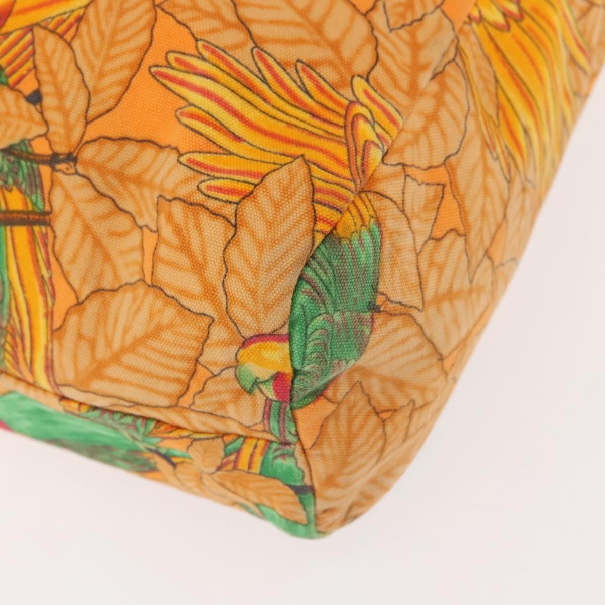 Hermes Beach Tote Printed Toile, ORANGE, CANVAS, Tote bag