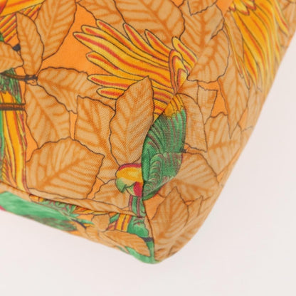 Hermes Beach Tote Printed Toile, ORANGE, CANVAS, Tote bag