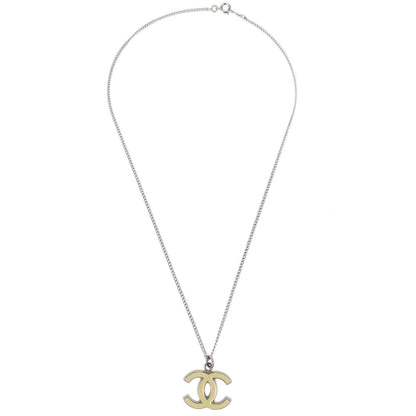 Chanel CC Logo Pendant Necklace Metal, SILVER, SILVER_PLATED, Necklace