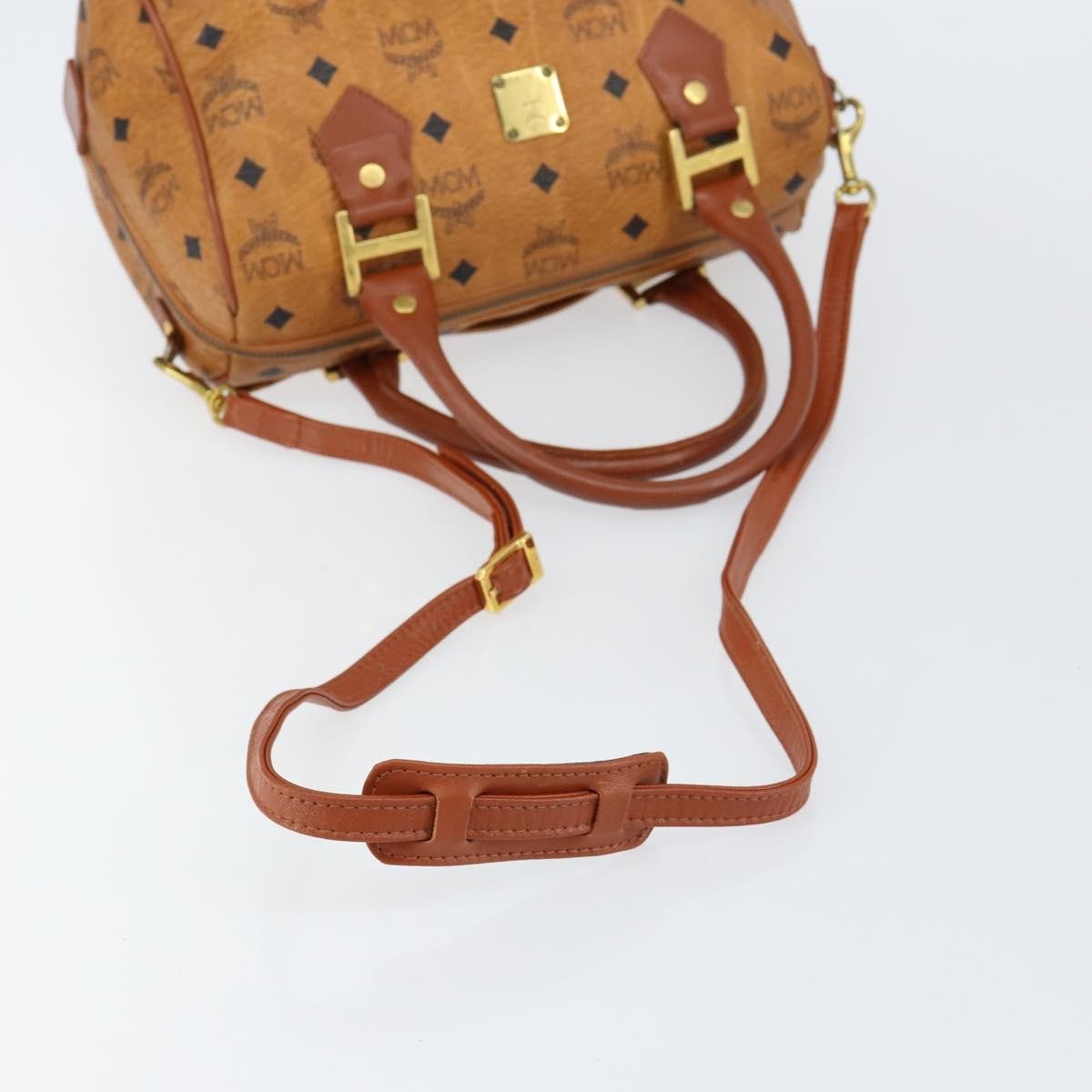 MCM Visetos Handbag Canvas and Leather, BROWN, CANVAS, Handbag