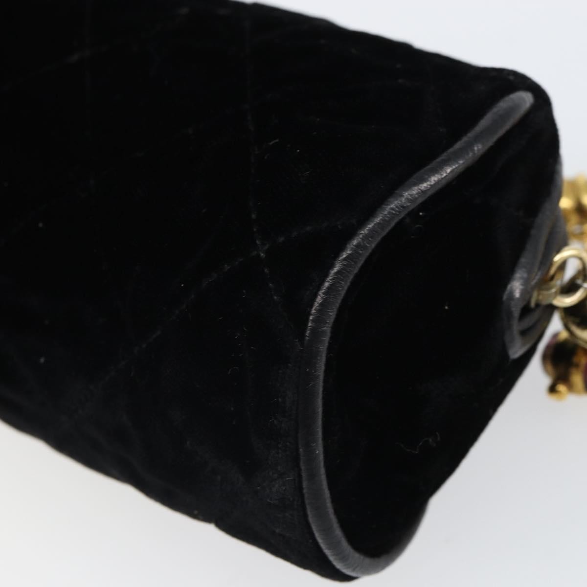 Chanel Vintage gripoix Clutch Velvet, Black, Velvet, Clutch