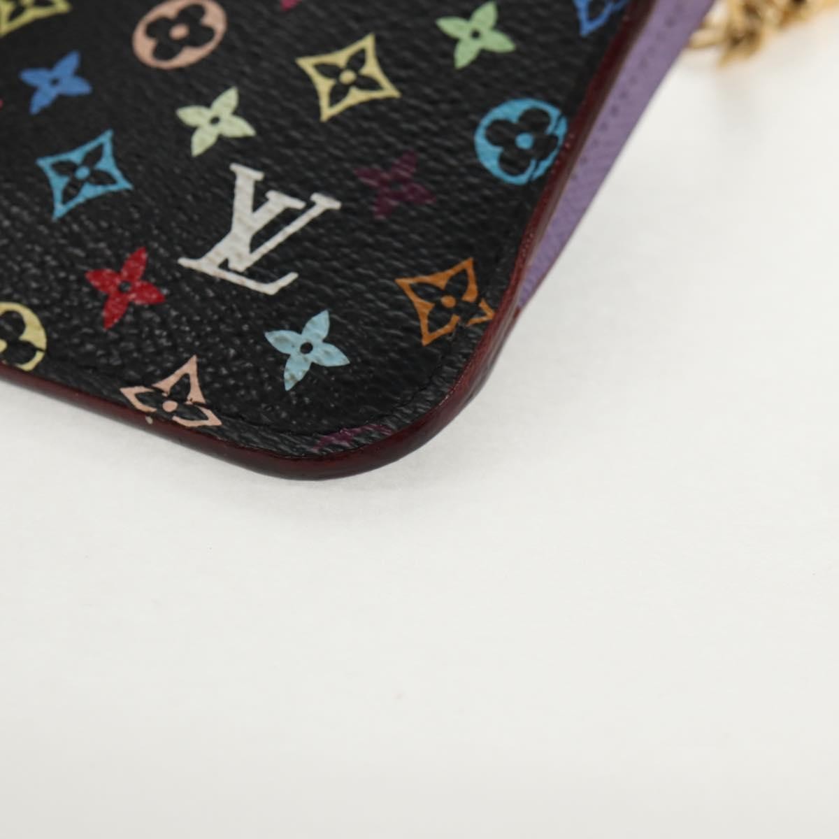 Louis Vuitton Pochette clés NM Monogram Multicolor Canvas, BLACK, CANVAS, Wallets