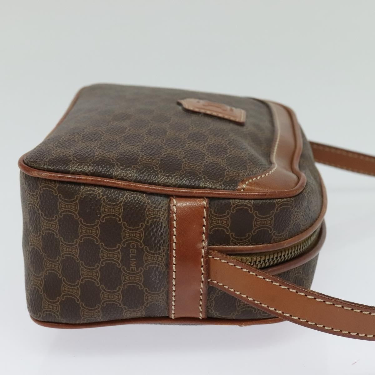 Celine Vintage Macadam Shoulder Bag Canvas, BROWN, PVC, Shoulder bag