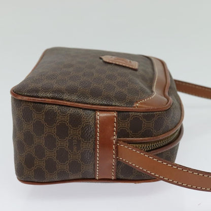 Celine Vintage Macadam Shoulder Bag Canvas, BROWN, PVC, Shoulder bag