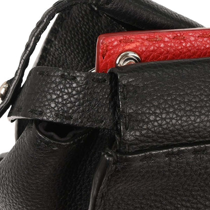 Fendi Monster Selleria Peekaboo Fit Bag Leather, BLACK, LEATHER, Handbag