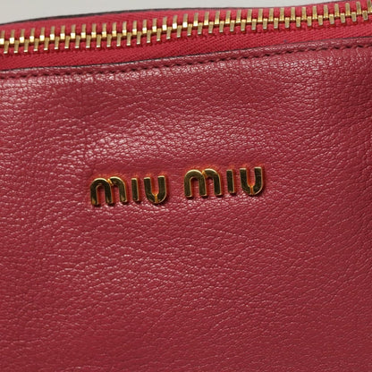Miu Miu Convertible Madras Side Zip Satchel Grainy Leather, PINK, LEATHER, Handbag