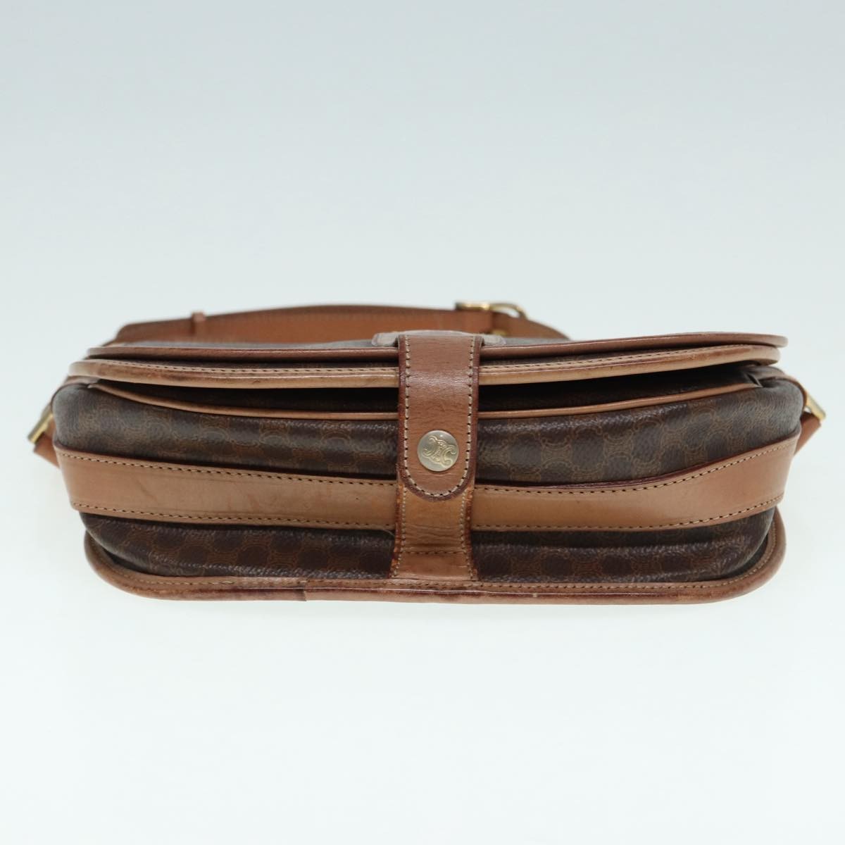 Celine Macadam Shoulder Bag PVC Leather, BROWN, CANVAS, Shoulder bag