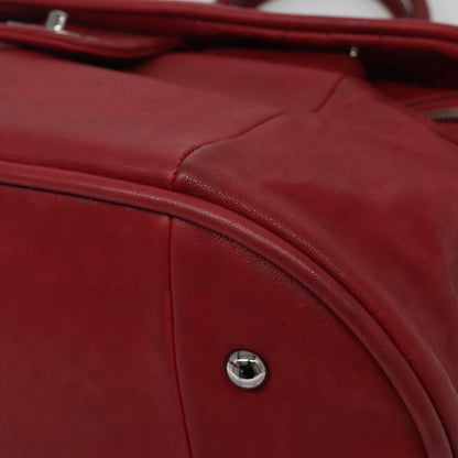 Chanel CC Round Flap Doctor Bag Lambskin, RED, LEATHER, Travel bag
