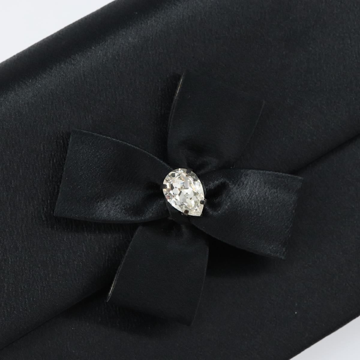 Saint Laurent Vintage Pouch Satin, BLACK, SATIN, Clutche & pouche