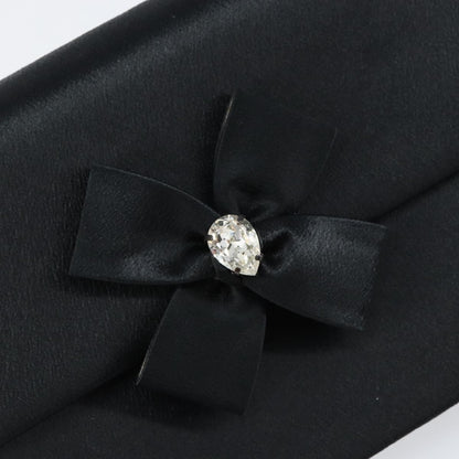 Saint Laurent Vintage Pouch Satin, BLACK, SATIN, Clutche & pouche