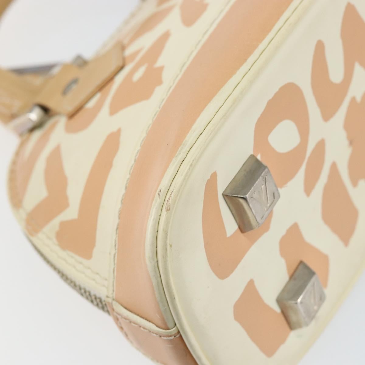 Louis Vuitton Alma Handbag Limited Edition Graffiti Leather, WHITE, CANVAS, Handbag