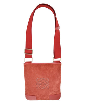 Loewe Anagram Shoulder Bag Suede, RED, SUEDE, Shoulder bag