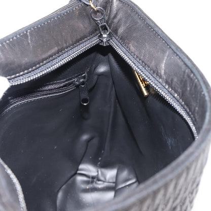 Bally Vintage Chain Shoulder Bag Quilted Leather, BLACK, LEATHER, Shoulder bag