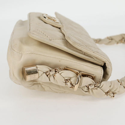 Chanel Lady Braid Flap Bag Quilted Distressed Lambskin, BEIGE, LEATHER, Shoulder bag