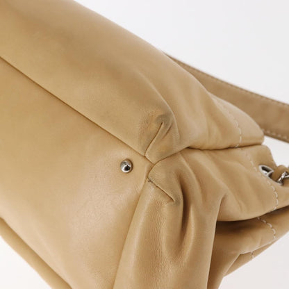 Chanel Lax Accordion Camera Bag Leather, BEIGE, LEATHER, Crossbody bag