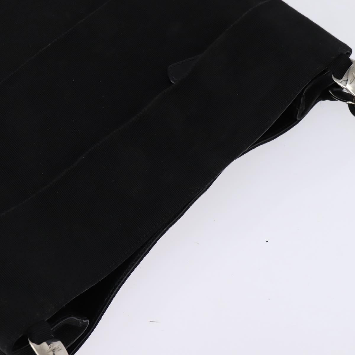 Salvatore Ferragamo Vala Shoulder Bag Canvas, BLACK, CANVAS, Shoulder bag