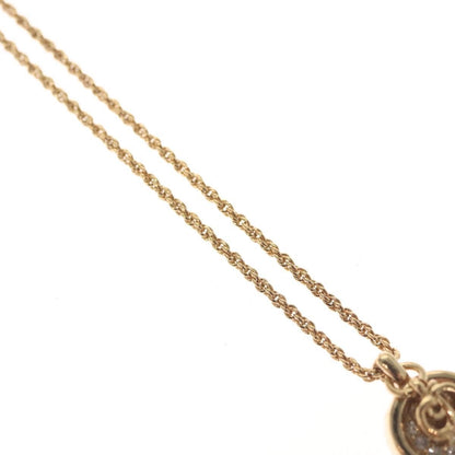 Christian Dior CD Round Pendant Necklace Metal and Crystals, GOLD, METAL, Necklace