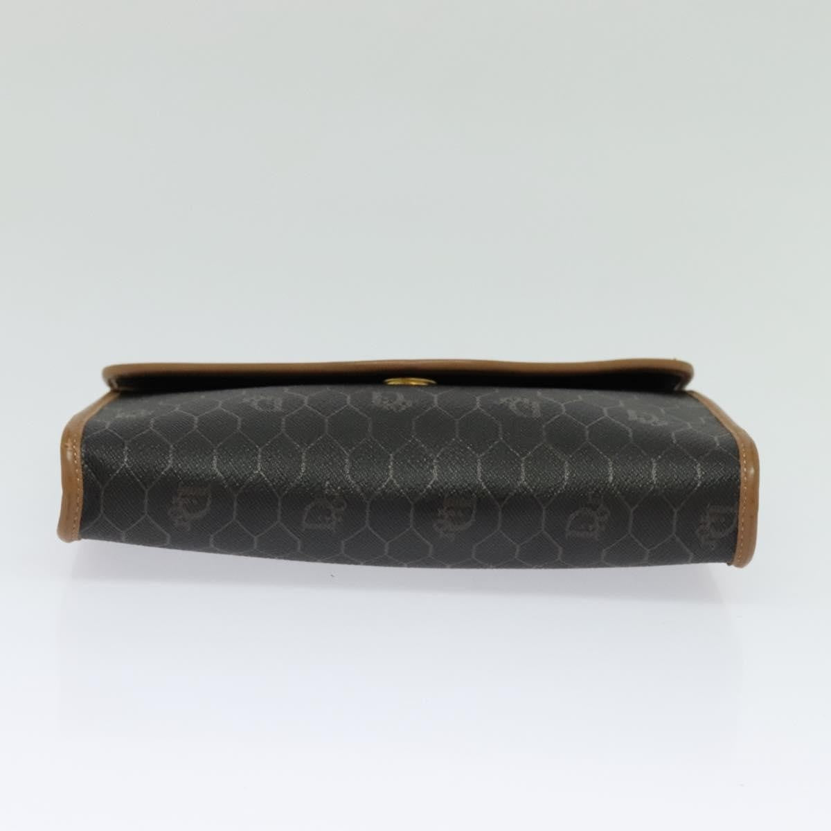 Christian Dior Vintage Honeycomb Flap Crossbody Bag Canvas and Leather, BLACK, CANVAS, Crossbody bag