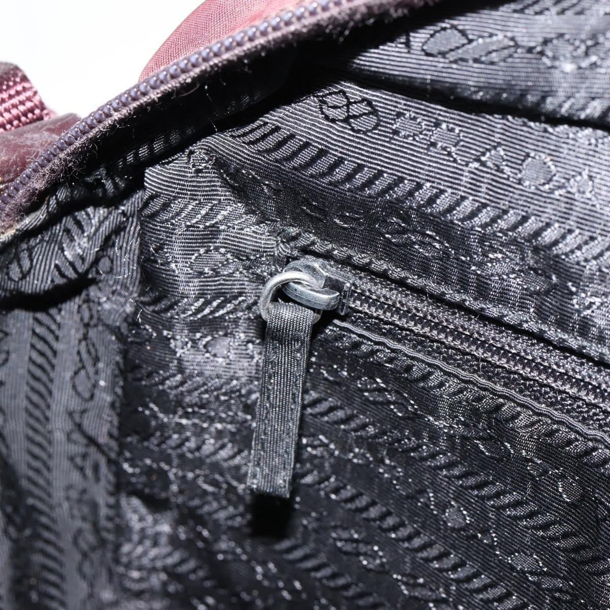 Prada Front Pocket Crossbody Bag Tessuto, BURGUNDY, NYLON, Shoulder bag