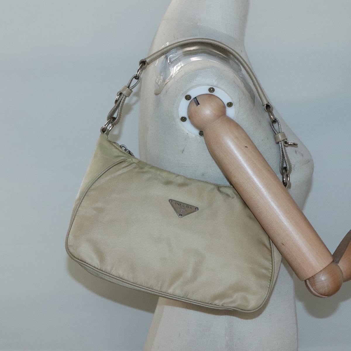 Prada Hobo Tessuto, BEIGE, NYLON, Shoulder bag