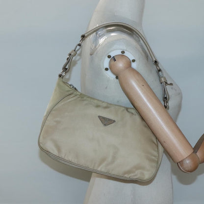 Prada Hobo Tessuto, BEIGE, NYLON, Shoulder bag