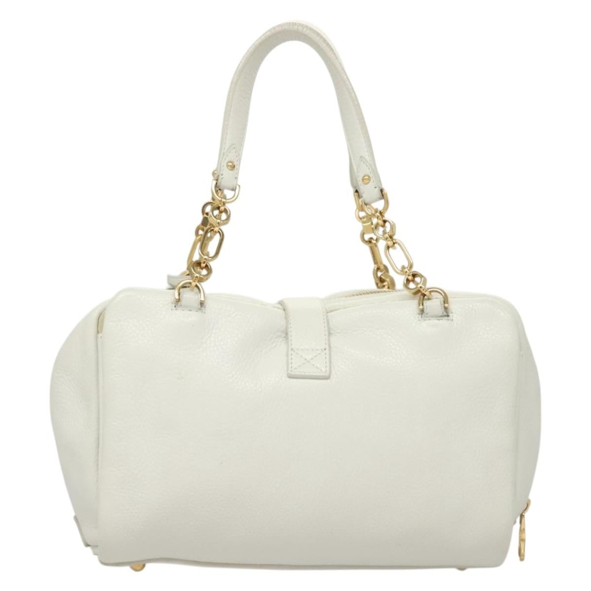 Loewe Chain Roller Handbag Leather, WHITE, LEATHER, Shoulder bag