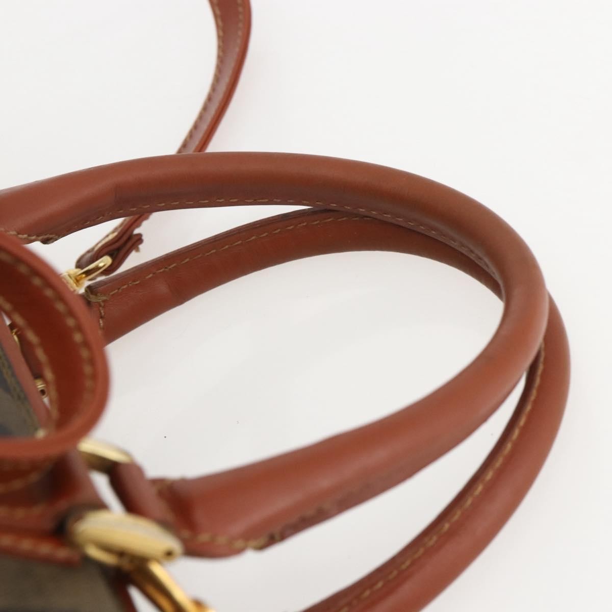 Fendi Vintage Pequin Convertible Boston Bag Coated Canvas, BLACK, PVC, Handbag