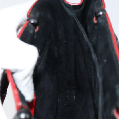 Gucci Vintage Bamboo Handle Bag Leather, RED, LEATHER, Handbag