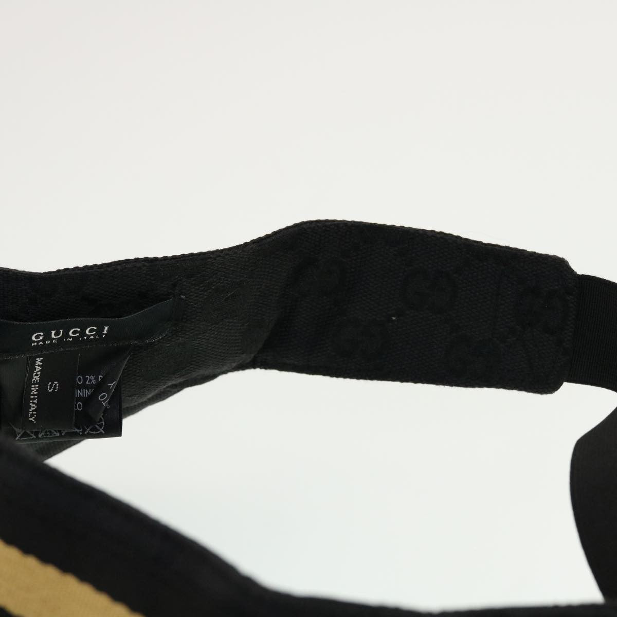 Gucci Sun Visor Canvas, BLACK, CANVAS, Head accessory