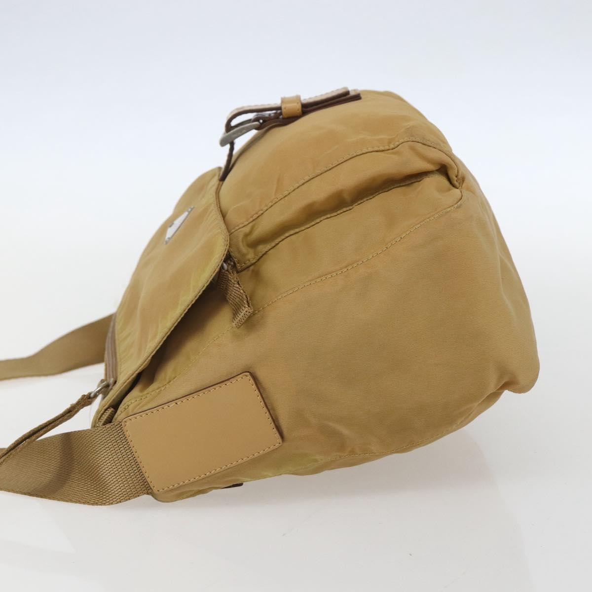 Prada Buckle Messenger Bag Tessuto, BEIGE, NYLON, Shoulder bag