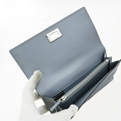 Fendi Peekaboo Wallet Leather, Blue, Leather, Wallet