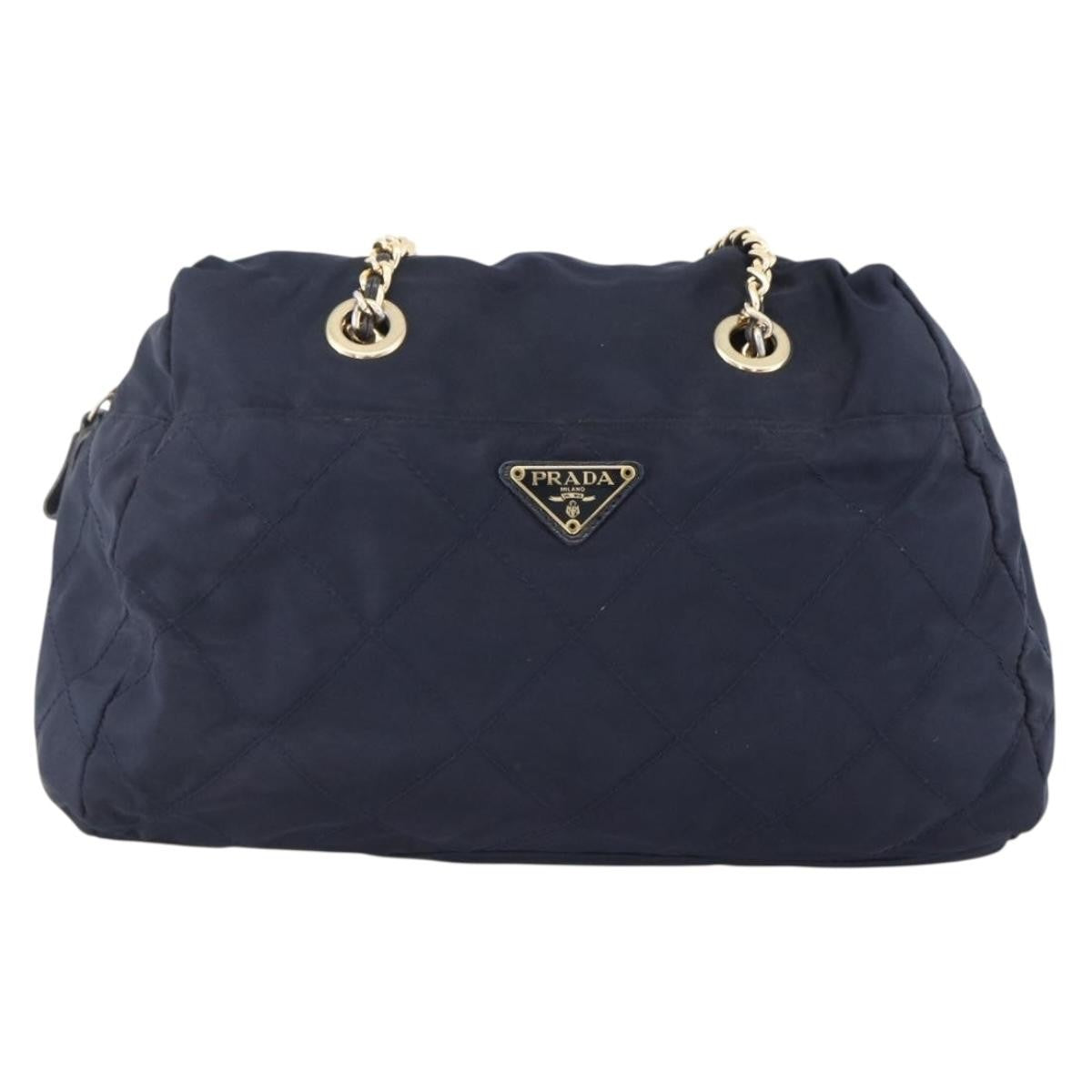 Prada Re-Edition 1995 Chain Tote Quilted Re-Nylon, Navy, Nylon, Shoulder Bag