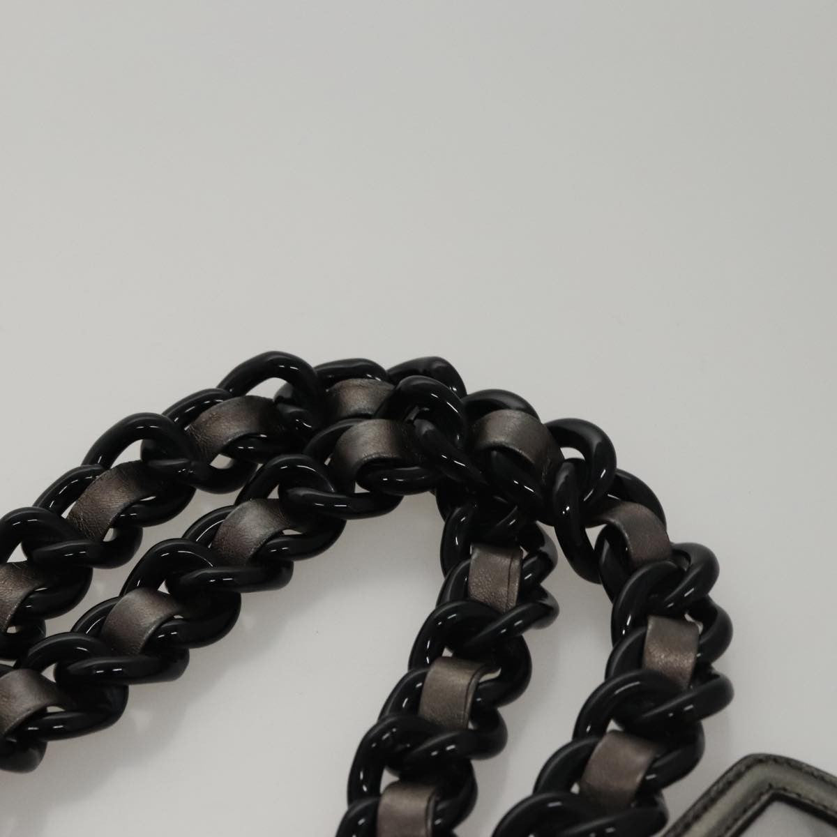 Prada Waves Chain Tote Leather and Tessuto, SILVER, LEATHER, Tote bag